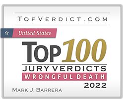 Top Verdict.com| United States | Top 100| Jury Verdicts | wrongful Death 2022 | Mark J. Barrera