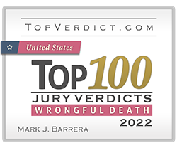 Top Verdict.com| United States | Top 100 Jury Verdicts | Wrongful Death 2022 | Mark J. Barrera